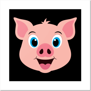Cute Pig Face Design Posters and Art
